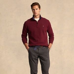 Brand new Polo Ralph Lauren Men's Medium Estate Rib Maroon Long Sleeve Sweater